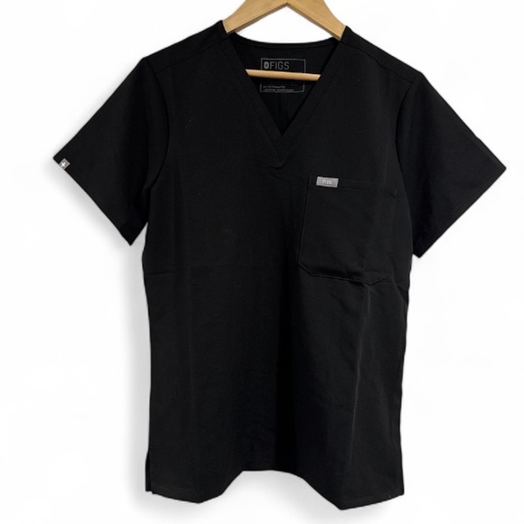Figs scrub top black Catarina one pocket medium NeW breathable anti wrinkle - Picture 1 of 3